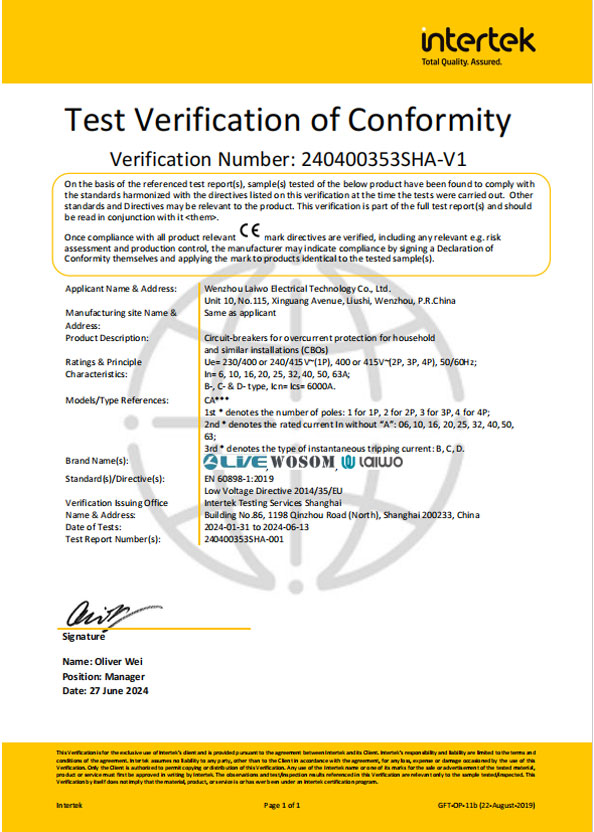 WCA-CE-LVD-Certificate