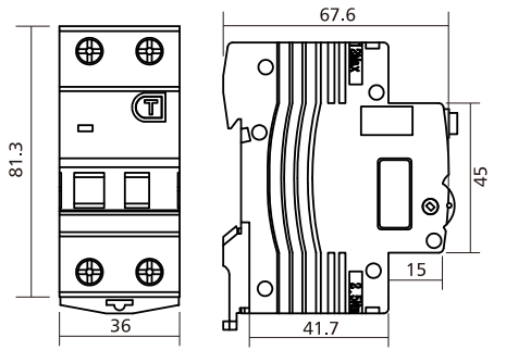 WRCT Double Pole Type A/AC RCBO (Twin Switches)-WOSOMELEC